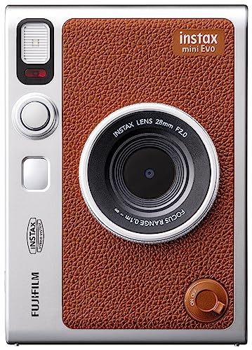 富士フイルム(FUJIFILM) クリスマスプレゼント お年玉ギフト チェキ Evo ハイブリッドインスタントカメラ(インスタントカメラ/スマホプリンター/デジタルカメラ) instax mini Evo ブラウン INS MINI EVO BROWN C